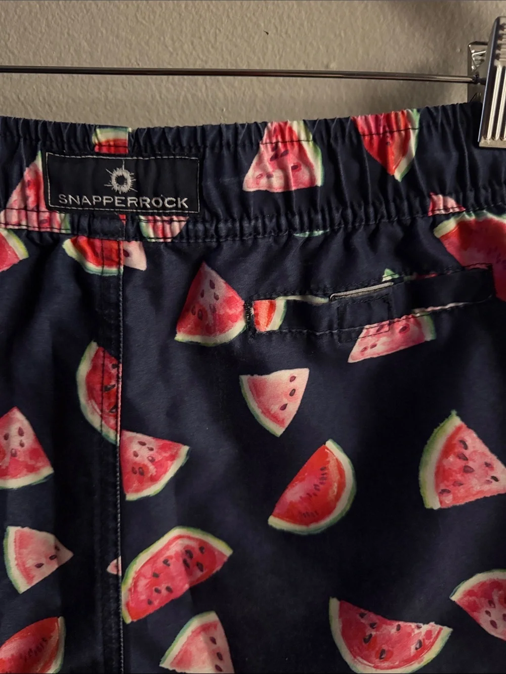Snapper Rock Navy Swim Trunks with Watermelon Print